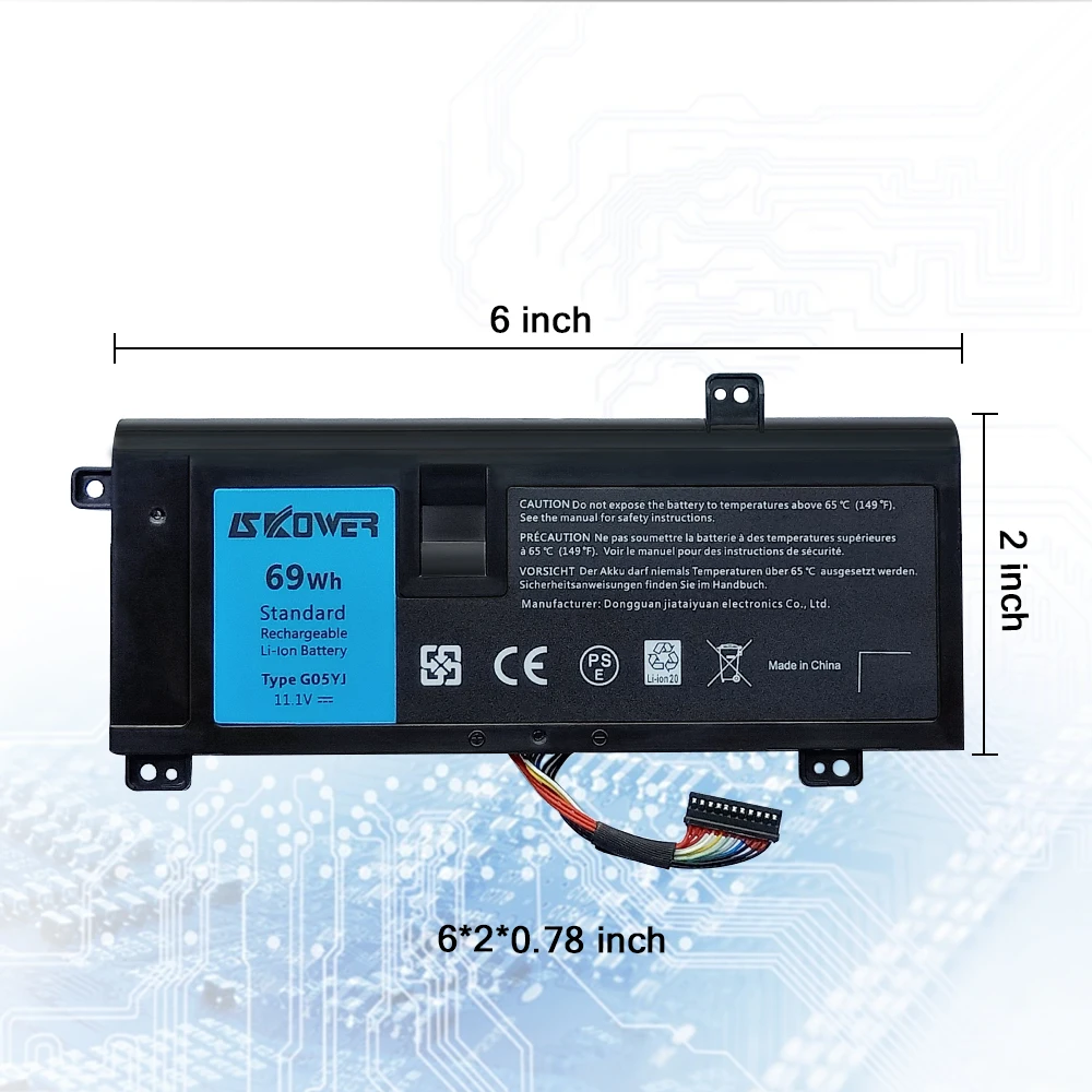 Аккумулятор 69Wh G05YJ для ноутбука Dell Alienware 14 A14 M14X R3 R4 P39G + инструменты (Бесплатная
