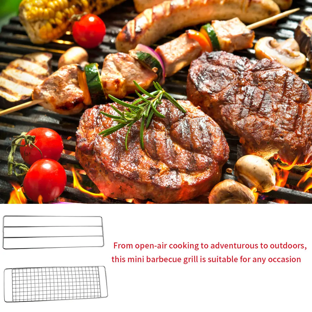 

Stainless Steel BBQ Grill Rack Frying Plate Squares Holes Barbecue Mesh For Mesh Outdoor Camping Picnic Barbecue Baking Tool