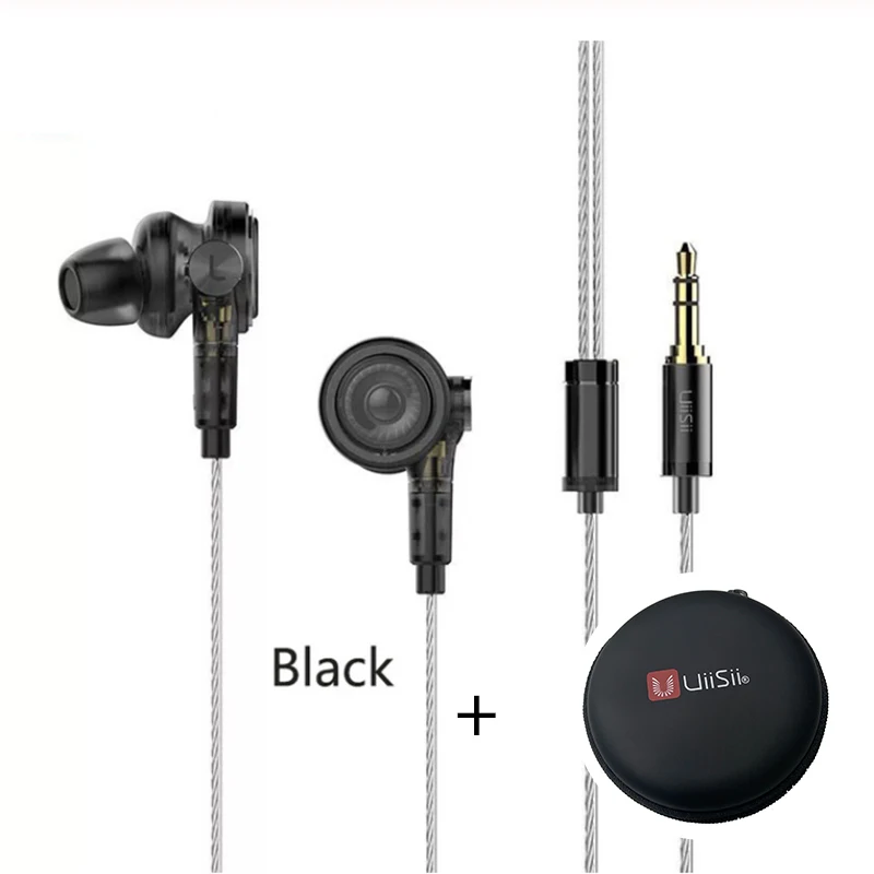 Наушники UiiSii BA-T9 In-Ear HI-RES 2BA+ 1DD 6-Drive Hybrid technology стереонаушники Hi-Fi для телефонов iOS и Android xiaomi - Цвет: T9 Black And box