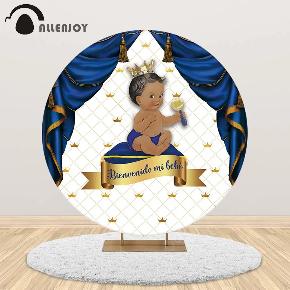 Allenjoy принц круглые фоны Чехлы для новорожденных день рождения фон занавеска