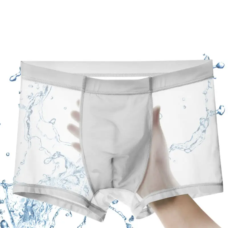 Мужские трусы-боксеры быстросохнущие Мягкие Трусы из ледяного шелка с u-выпуклой