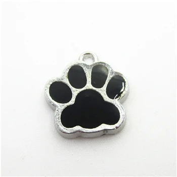 black dog paw 30 шт./лот смесь кристаллов собачья лапа Подвеска со стразами Подвески Омаров застежка самодельная подвеска-Талисман браслет и браслеты ювелирные изделия аксессуар - Окраска металла: black dog paw