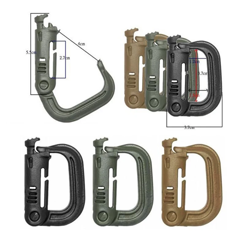 

Climbing Accessories Molle Tactical Camping Hiking Clip Carabiner Locking Safety Buckle D-Ring Hook Camping Hiking