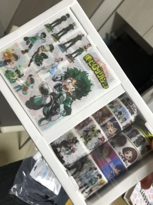 

Demon Slayer My Hero Academia Naruto Cartoon Washi Tape Sticker Set 10 Rolls of Tape +10 Stickers Exquisite Gift Box