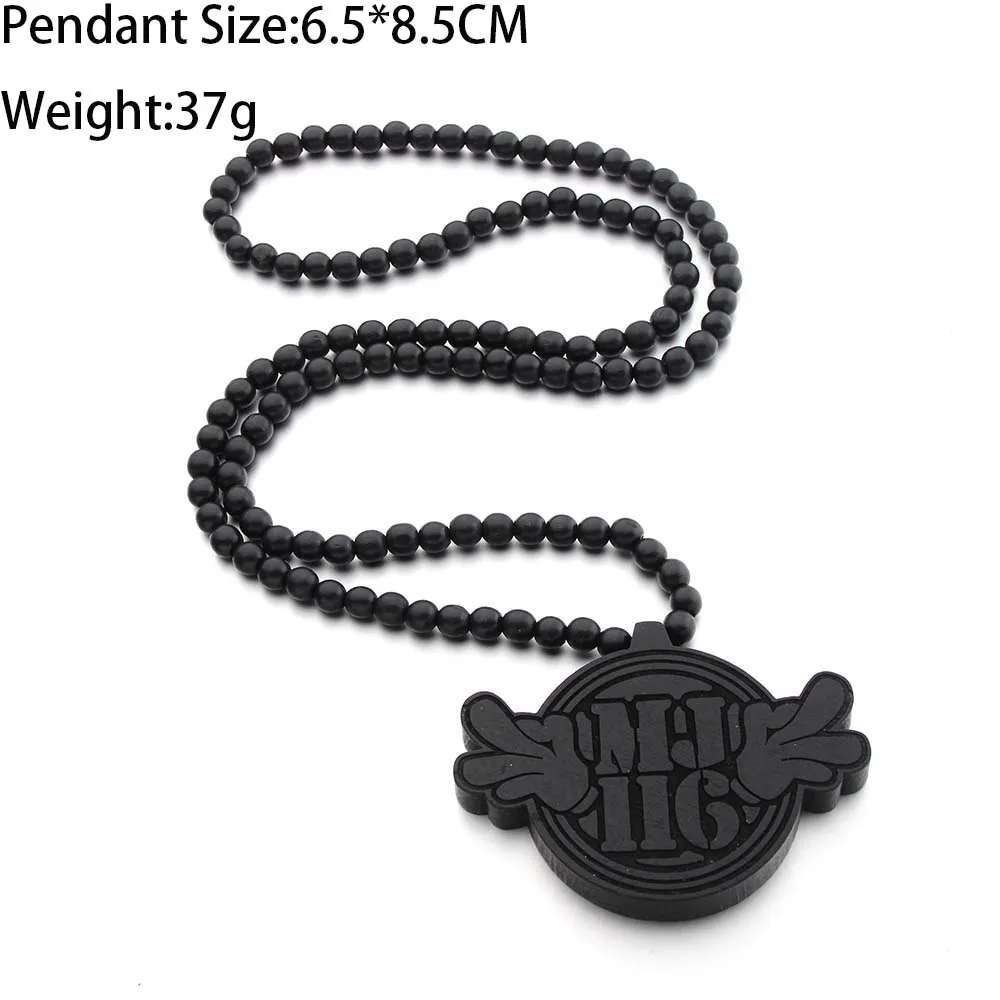 Подвески в стиле хип-хоп MJ116 хорошего качества деревянные четки бусины ожерелья 36