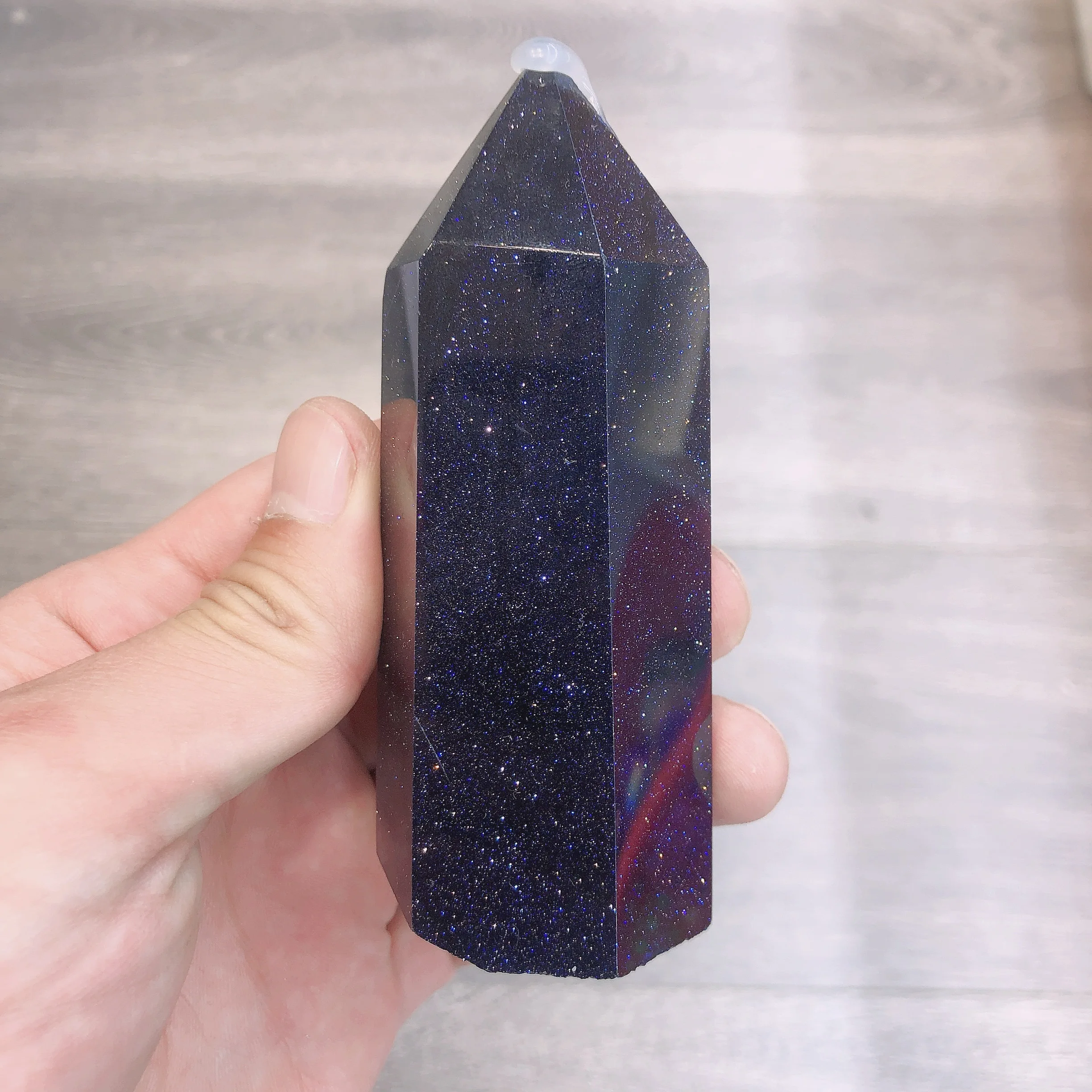 

1pc Natural Crystals Quartz Blue Sand Tower Point Energy Reiki Stone Room Home Office Aquarium Decoration Accessories Gemstone