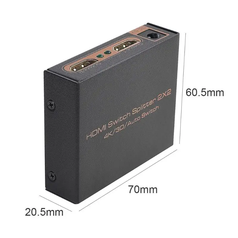 ALLOYSEED 2x2 Переключатель HDMI 2 Вход 2 Выход HDMI разделитель, сплиттер адаптер Поддержка 4K 3D 1080P для PS4 HDTV PC DVD плеер