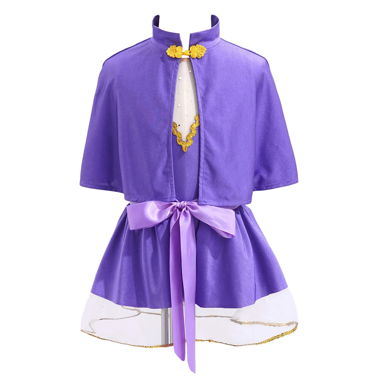 Conjunto de ropa de circo para ni&ntilde;as peque&ntilde;as, disfraz de Cosplay de Halloween, uniforme de exposici&oacute;n puesta en escena, color morado-0