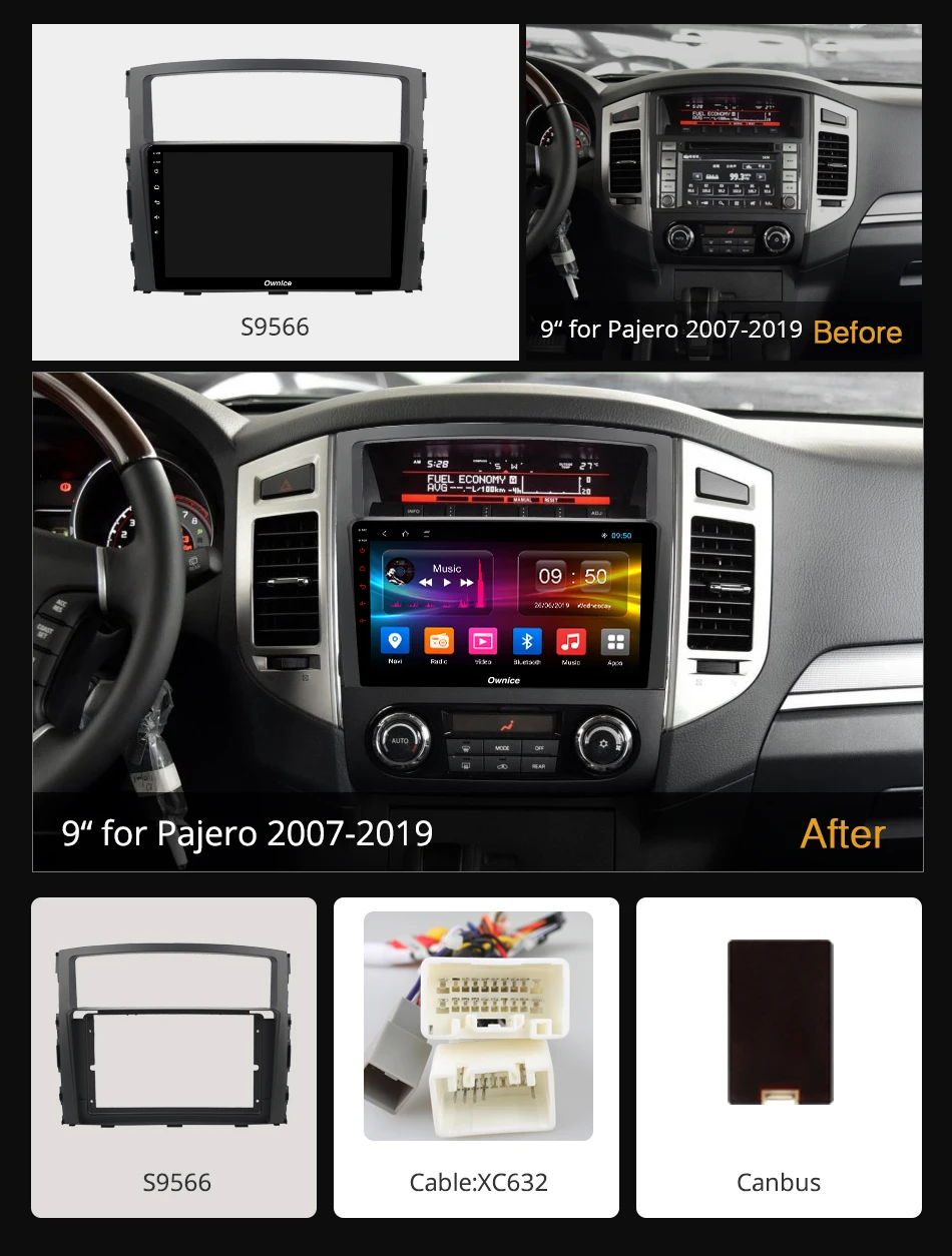 Ownice Octa Core 4G LTE DSP Car Navigation android 9.0 Radio GPS k3 k5 k6 for Mitsubishi Pajero 2007 - 2019 360 Panorama Optical |
