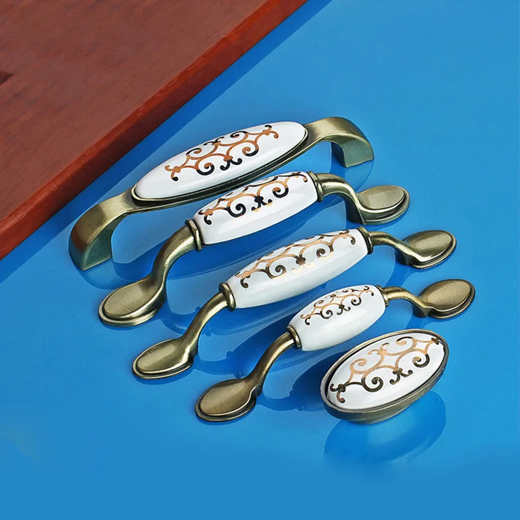 Европейская ручка в стиле ретро зеленый цинковый сплав крест Золотая