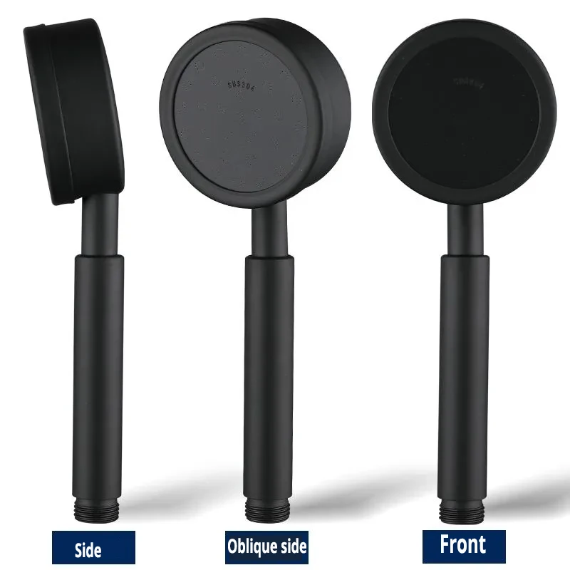 black shower head stainless steel high pressur handheld wall mounted for bathroom water saving rainfall shower hose holder set free global shipping