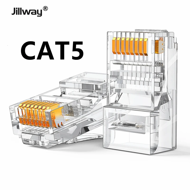 

Сетевой кабель Jillway CAT5 RJ45, модульный коннектор 8P8C с прозрачной головкой, 100 м, сетевой Кабельный штекер, 10/20/30/40/50 шт.