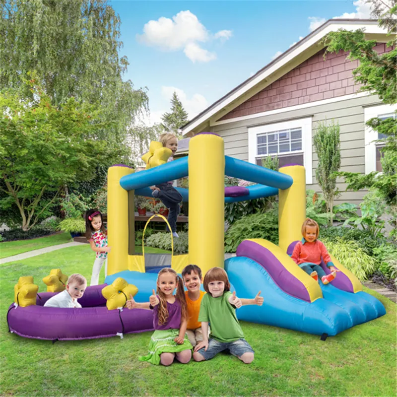

Inflatable Bounce House for Kids Outdoor Garden Party Game Inflatable Bouncer Castle with Slide Park and Pool