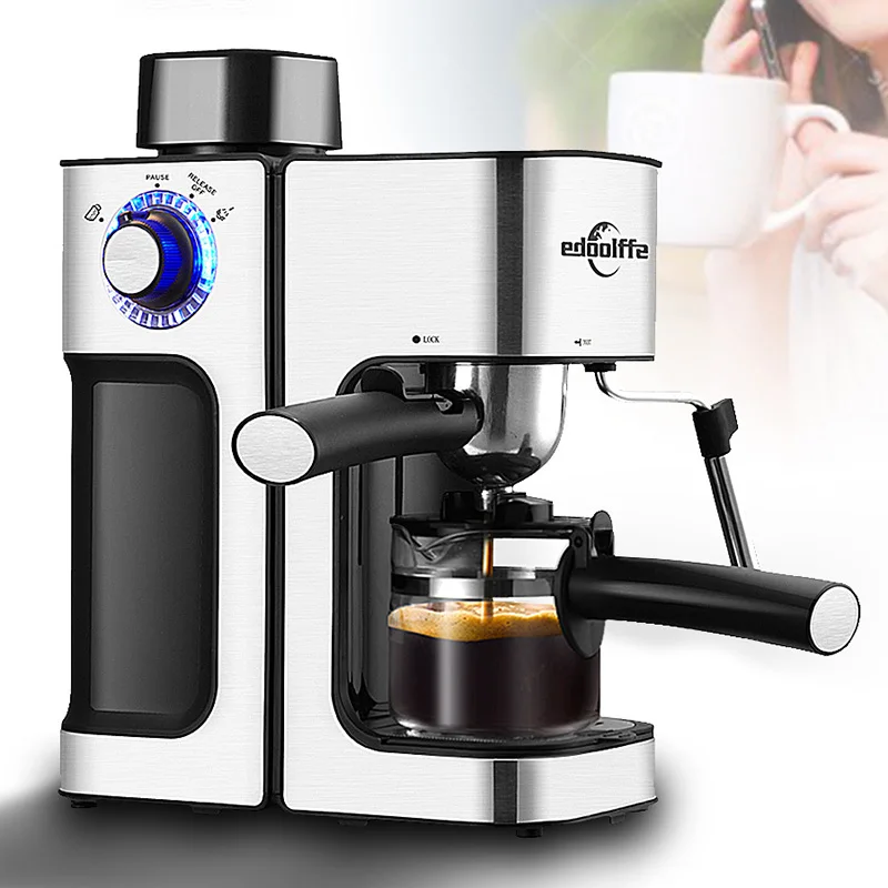 

EU UK Plug 220V Home Coffee Machine Built-in Milk Frother Automatci Steam Coffee Maker Espresso Machine