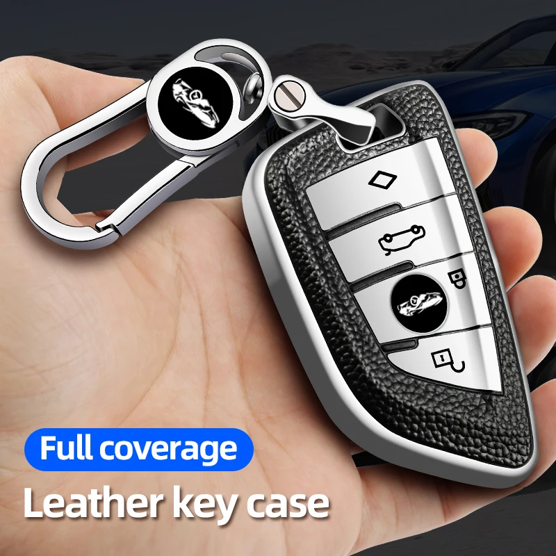 

PU Car Remote Key Case Cover Shell For BMW X1 X3 X5 X6 X7 1 3 5 6 7 Series G20 G30 G11 F15 F16 G01 G02 F48 Keychain Accessories