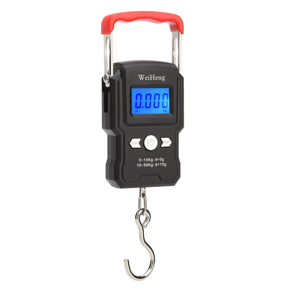 

50Kg/5g LCD Digital Display Backlight Portable Hanging Hook Scale Double Accuracy Fishing Travel Mini Electronic Weighing Scale