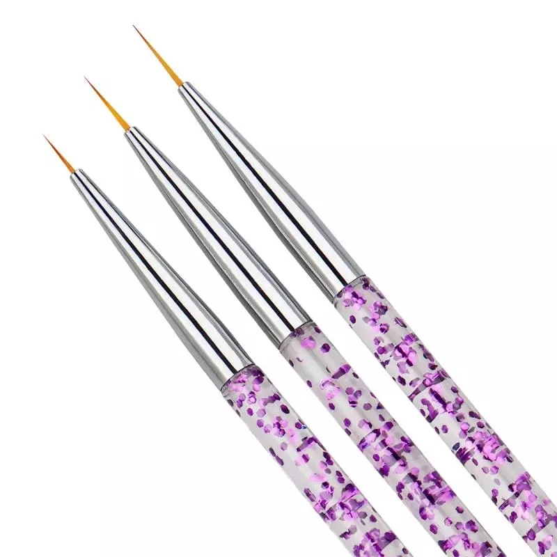 

3pcs/Set Nail Art Line Painting Pen Slim 3D Tips Acrylic UV Gel Brushes Drawing Colorful Line Grid Design Nail Manicure Tools