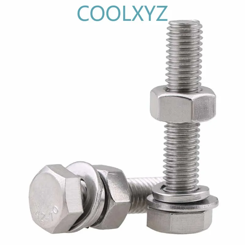 304 нержавеющая сталь шестигранный болт винт и гайка набор большой полный