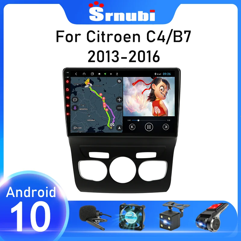 

Srnubi Android 10 Car Radio For Citroen C4 2 B7 2013 2014 2015 2016 Multimedia Player GPS Navigation 2 din Carplay DVD Head Unit