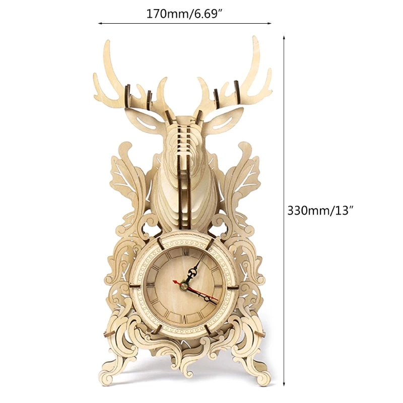 Creative Desk Clock Puzzle Montessori Toy Educational Early Learning Jigsaw for Toddler Kids Office Assembly Model Kits popular | Игрушки и