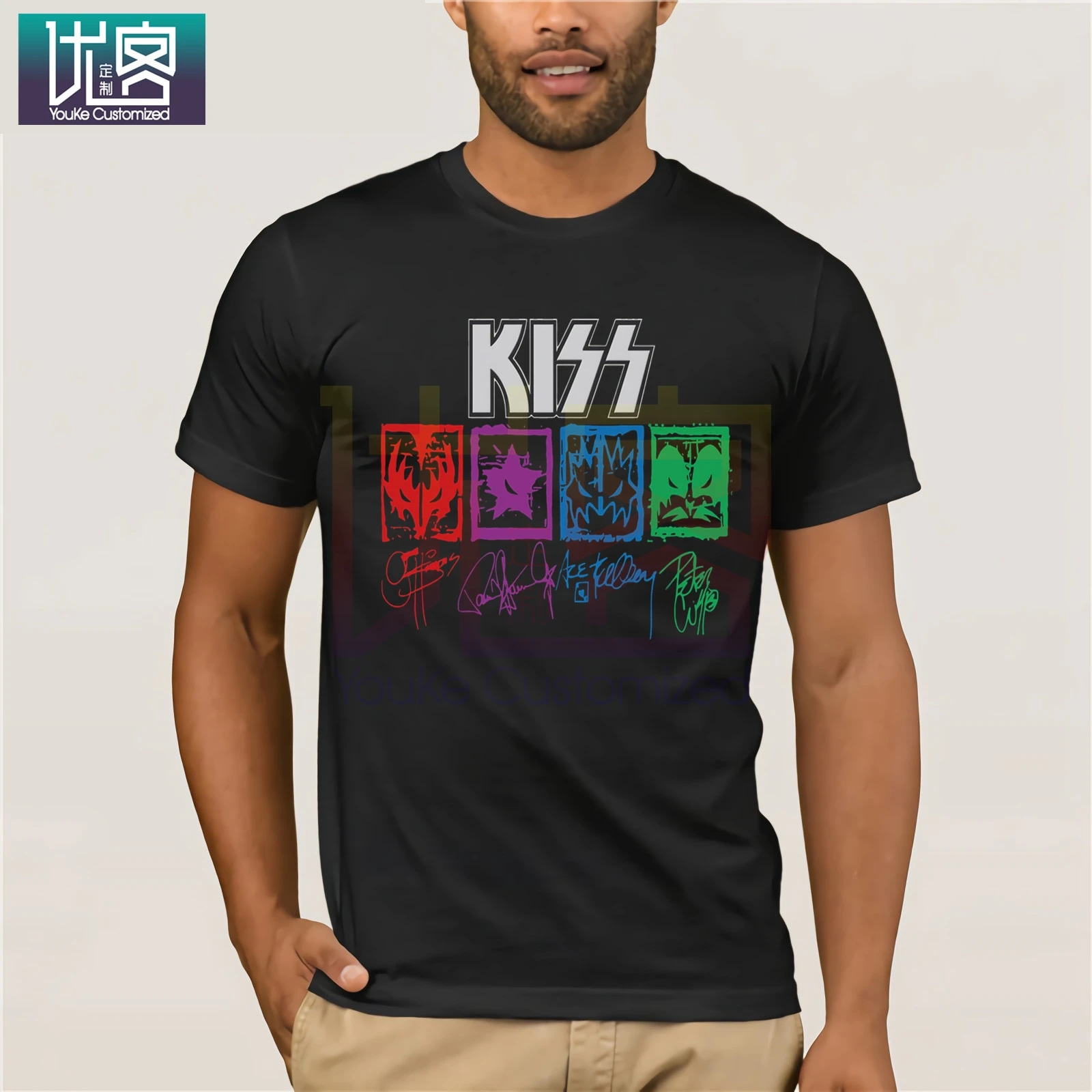 Поцелуй Пол Стэнли ген Симмонс Тайер Эрика футболка певца 2019 Летняя мужская с