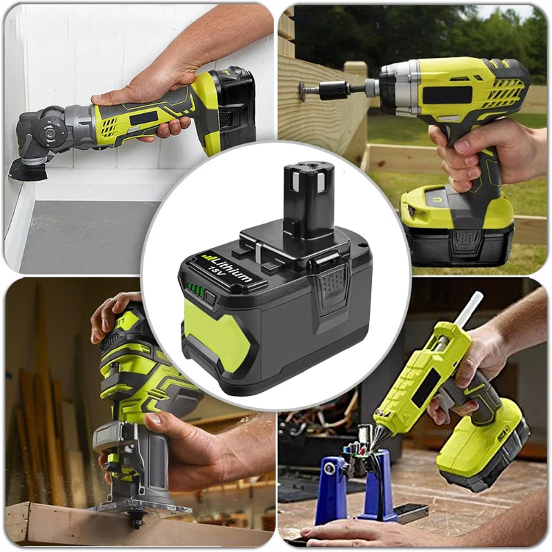 Замена Bonadget для Ryobi 18 в 6000 мАч 9000 P108 аккумулятор RB18 литий-ионный перезаряжаемый