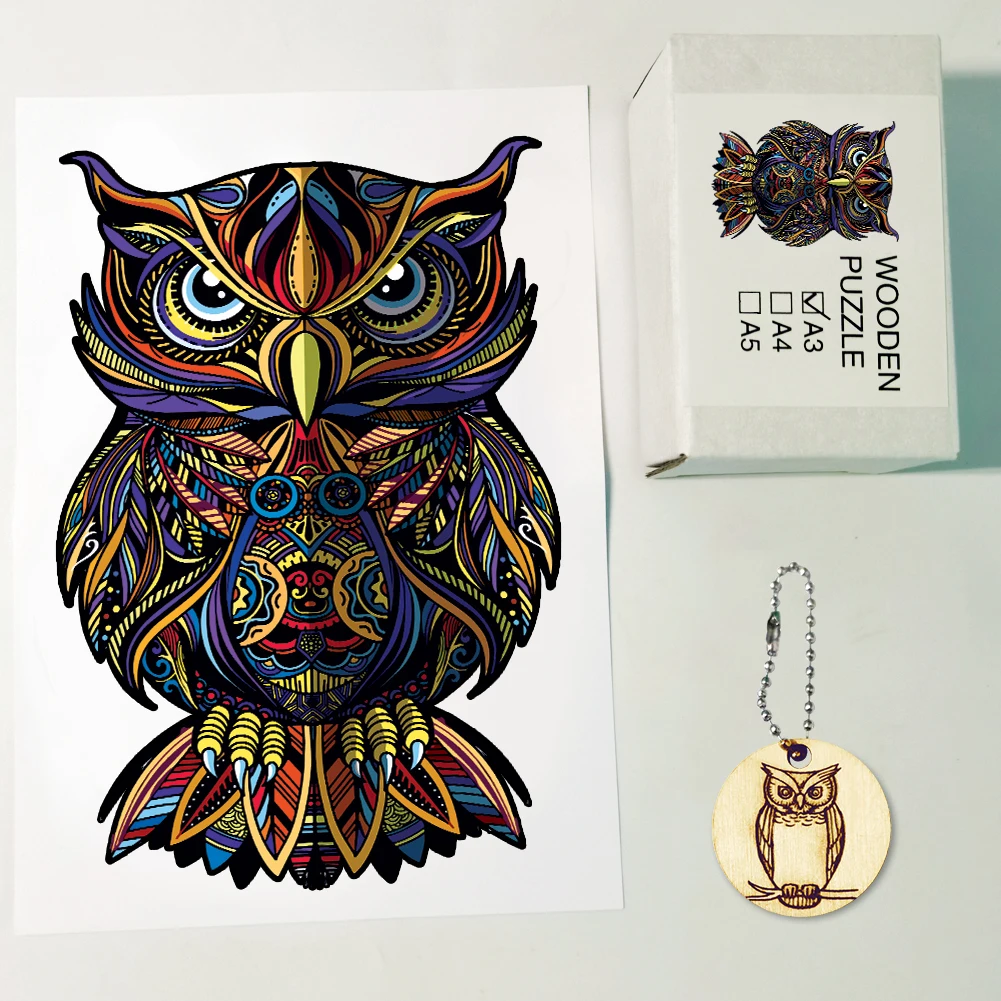 Пазл Таинственная Сова деревянный для взрослых и детей | Игрушки хобби
