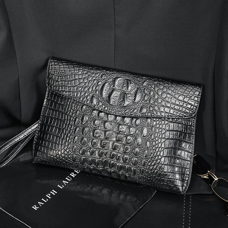

Crocodile Pattern PU Clutch Men Fashion Business Men's Clutch Bag Large-capacity Long Wallet Bag Handbag Men Clutches Hand Bags