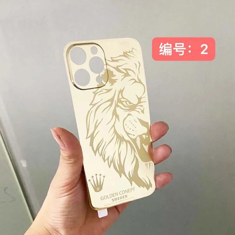 

10 шт. для iPhone 12 Pro Max Гальваническая Золотая задняя наклейка PMMA композитный материал