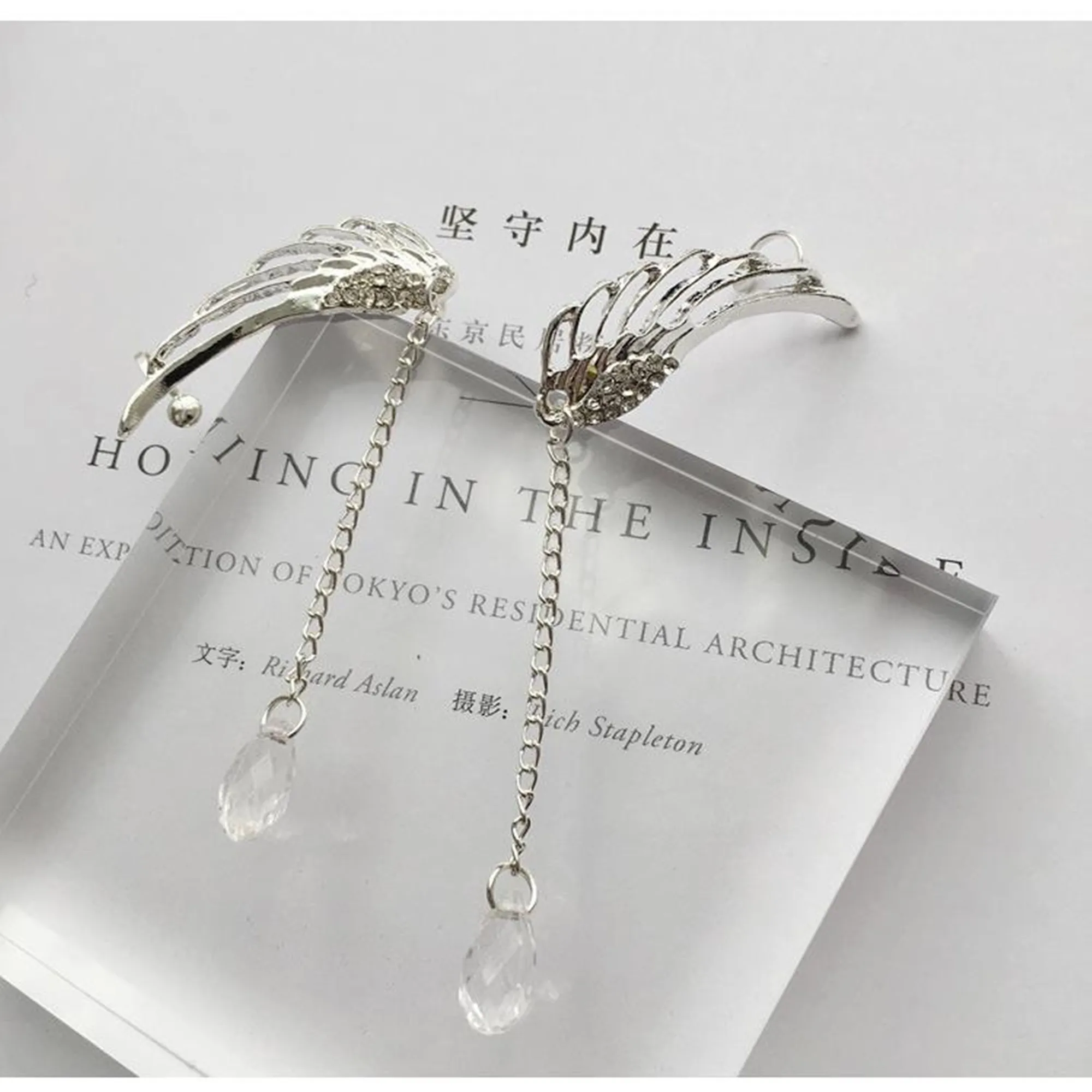 Женские длинные серьги-каффы с жемчугом | Украшения и аксессуары