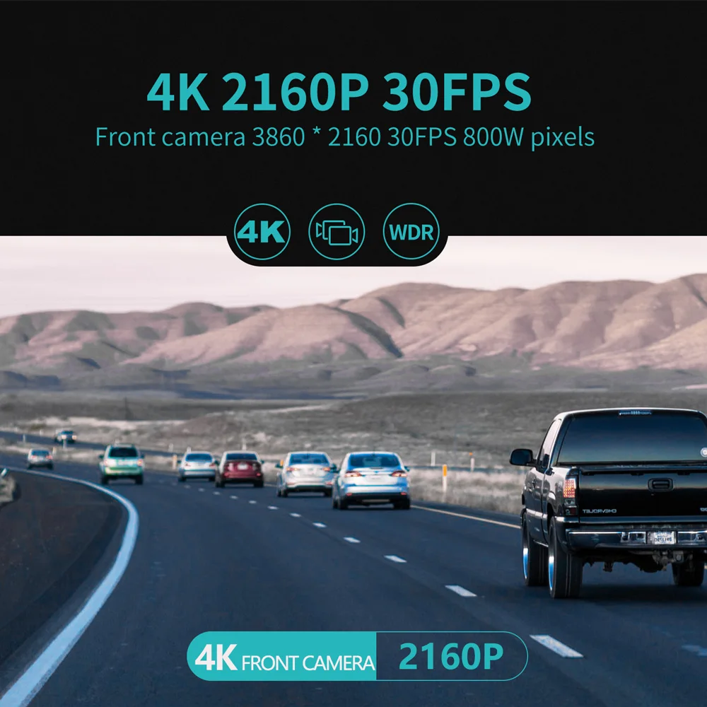 Видеорегистратор Sameuo U2000 Автомобильная камера заднего вида с Wi Fi 4K UHD 2160P