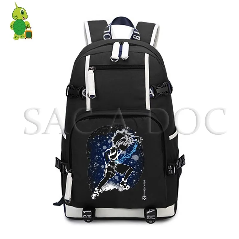 Флуоресцентный рюкзак Hunter X Killua для мужчин и женщин большой школьный ранец