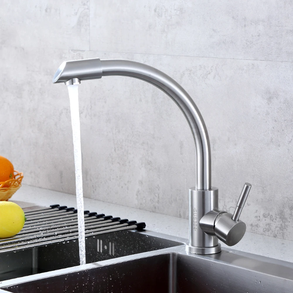 

Stainless Steel Kitchen Faucet Elbow 360 Degree Rotating Hot and Cold Water Faucet Mixer Kitchen Bathroom Fixture Tap