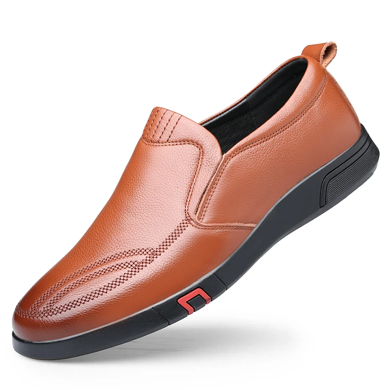 2019 мужские туфли на плоской подошве из натуральной кожи модная повседневная