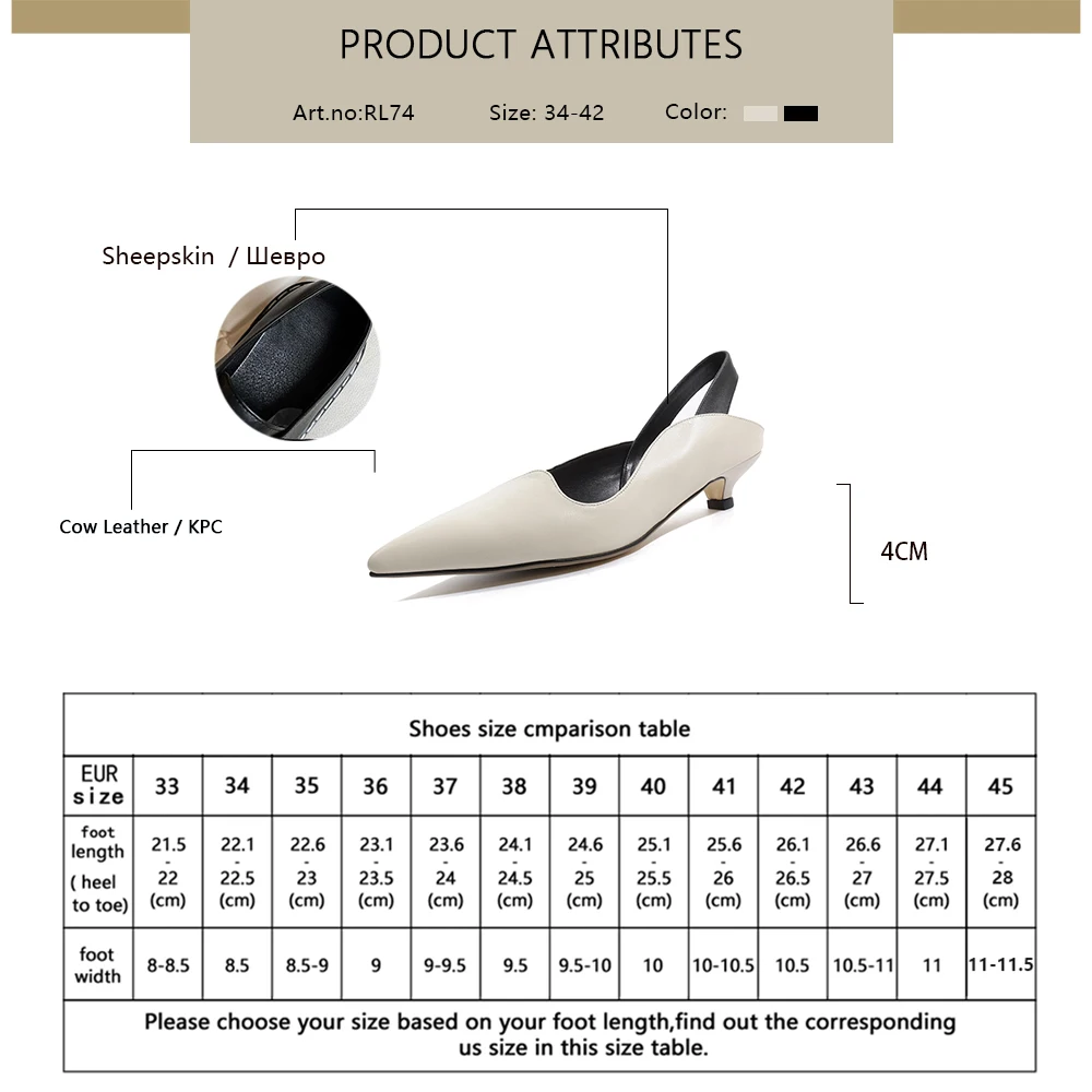 

RJN Thin Heels Mid Office Lady Women Sandals Summer Stylish New Office Lady Pointed Toe Genuine Leather Working Shoes 2021 RL74