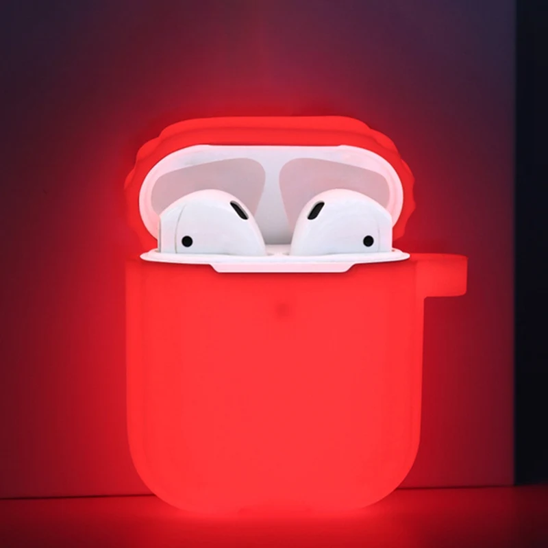 Силиконовый защитный чехол для Apple Airpods светящийся в темноте светящийся противоударный защитный чехол для гарнитура для Airpods Box