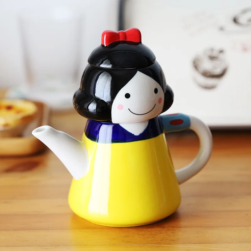 

Creative three-dimensional hand-painted cartoon cute princess ceramic teapot with tea leak teacup mug Personalized mug teapot