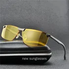 Мужские поляризованные солнцезащитные очки из алюминиево-магниевого сплава с ночным видением, мужские брендовые дизайнерские желтые линзы, женские очки ночного видения для вождения NX