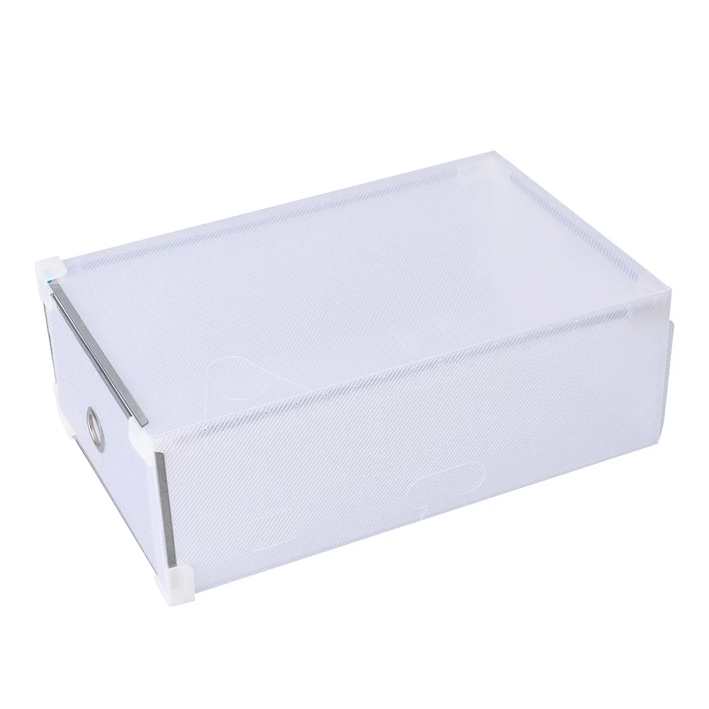 

6pcs Shoes Cases Translucent Drawer Type Plastic Shoes Storage Box Shoebox for (White)