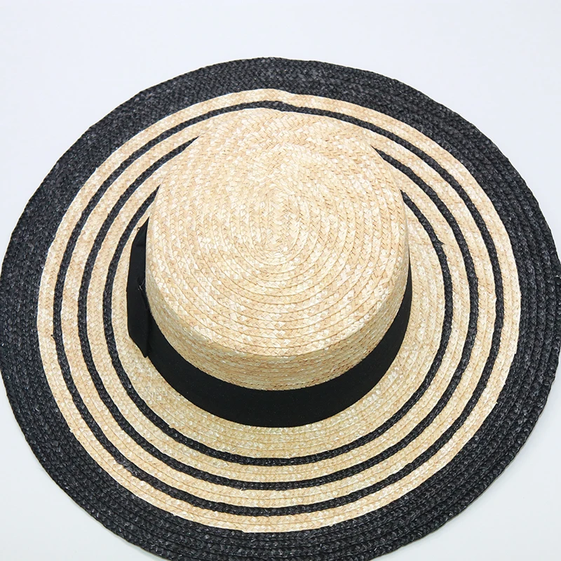 Модные соломенные солнцезащитные шляпы в полоску для женщин 2020 роскошные летние