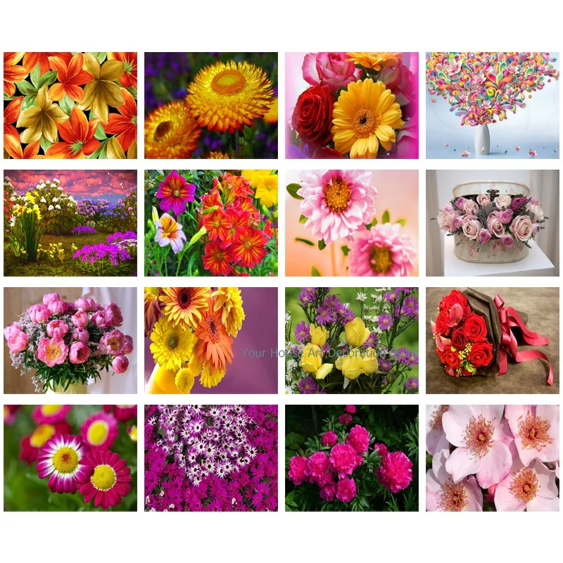

Art Picture of Rhinestones Sunflowers Blasket Flowers Home Decor 5D Full Square Embroidery Diamond Painting