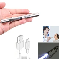 rechargeable led flashlight pen light mini flashlight cold white warm white light with usb charging cable for camping doctor
