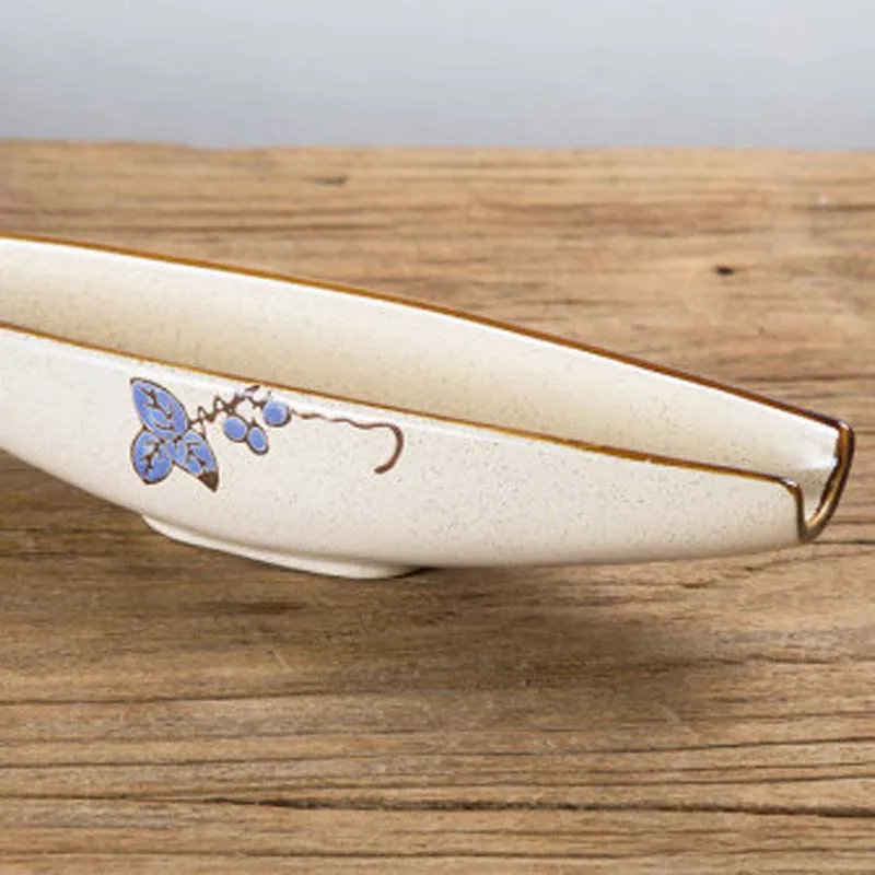 

Creative Japanese Ceramic Boat Bowl Salad Bowl Fruit Bowl Dim Sum Bowl Dessert Bowl Irregular Bowl Shaped Bowl Dishes