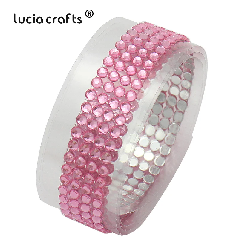 Lucia crafts 18 мм* 50 см красочные акриловые стразы самоклеющиеся ленты пояс Скрапбукинг Материал 1 шт I1011