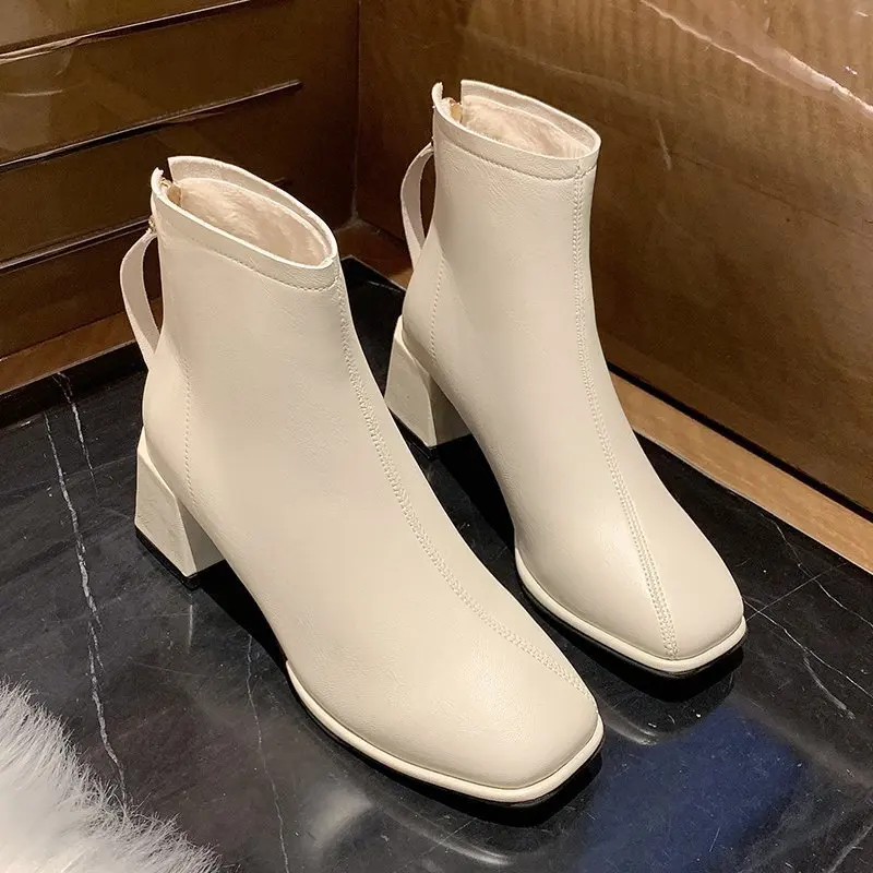 

Брендовая женская обувь, женские ботинки-женская зимняя обувь на молнии, модная резиновая Осенняя коллекция 2021 года, кожаные ботинки до щик...