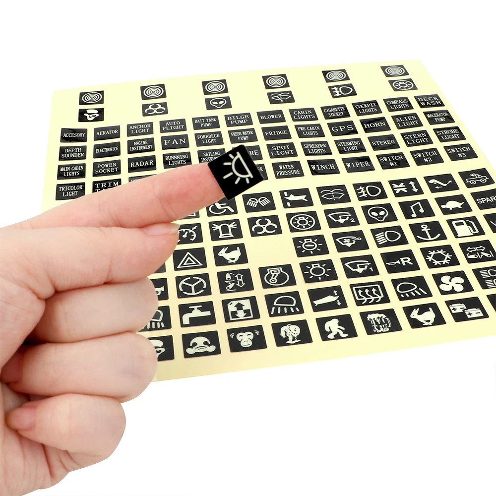 Car Sticker PVC Luminous Rocker Switch Label for Toyota Tacoma Tercel Tiara Van Venza Yaris Hiace Prius V Hilux Land Cruiser | Автомобили