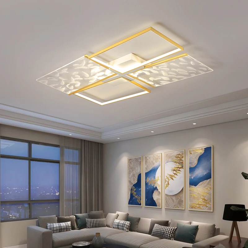 

Rectangle Modern LED Ceiling Chandelier For Living Room dining room bedroom Study balcony Dimmable Indoor Chandelier Lighting