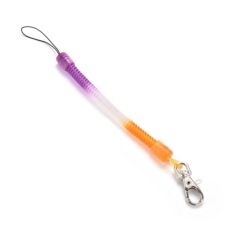 1pcs Retractable Plastic Spring Coil Spiral Stretch Keychain Ring Chain Keyring|Пряжки и крючки| |