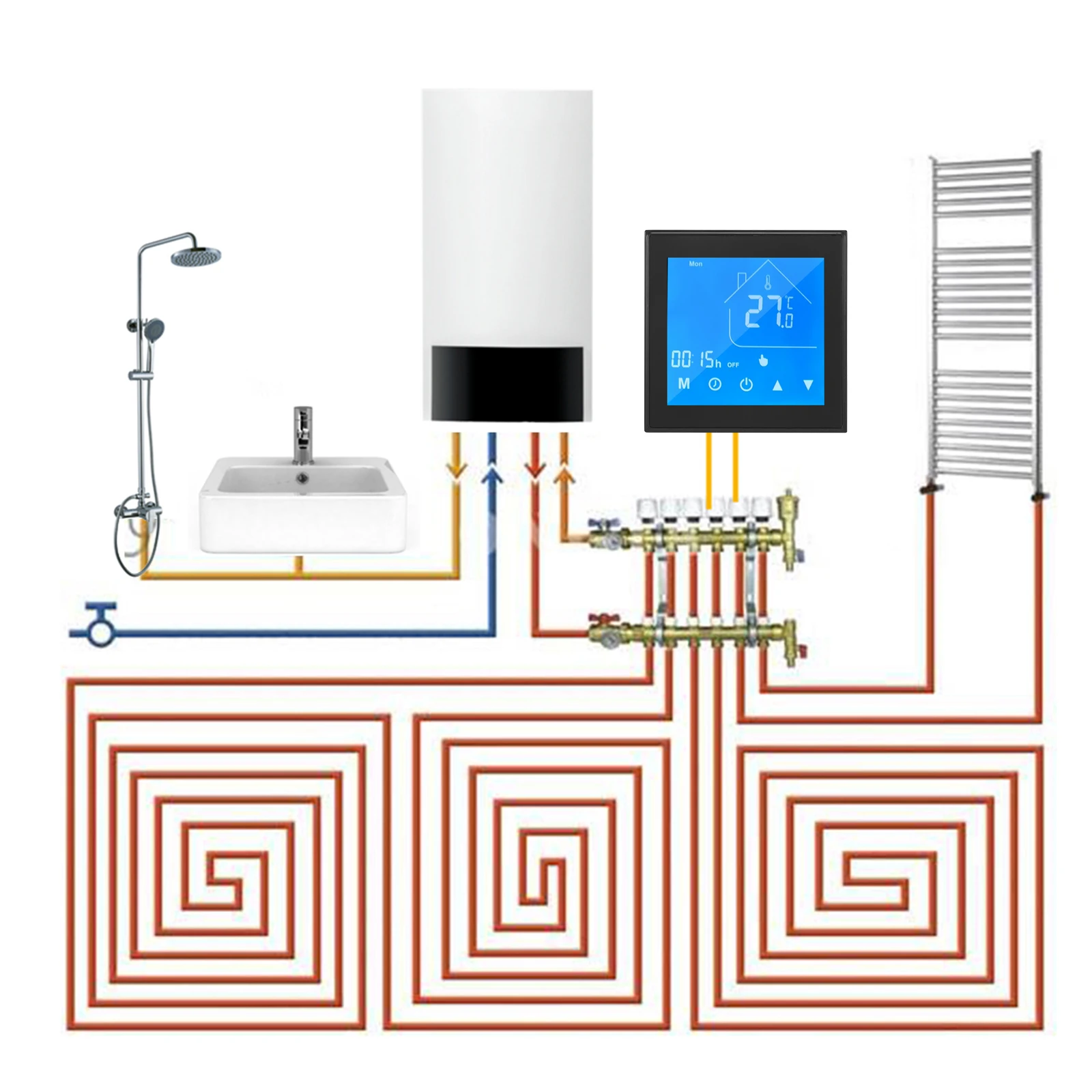 WiFi Smart Thermostat LCD Display Temperature Controller for Week Programmable Heating Ewelink APP Control (GC/GA) | Электроника