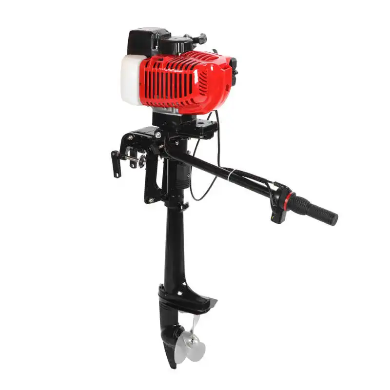 Boat Engine 2 Stroke 3.6HP Outboard Motor Electric Start Boat Engine with Air Cooling System US Plug 110-130V Outboard Motor